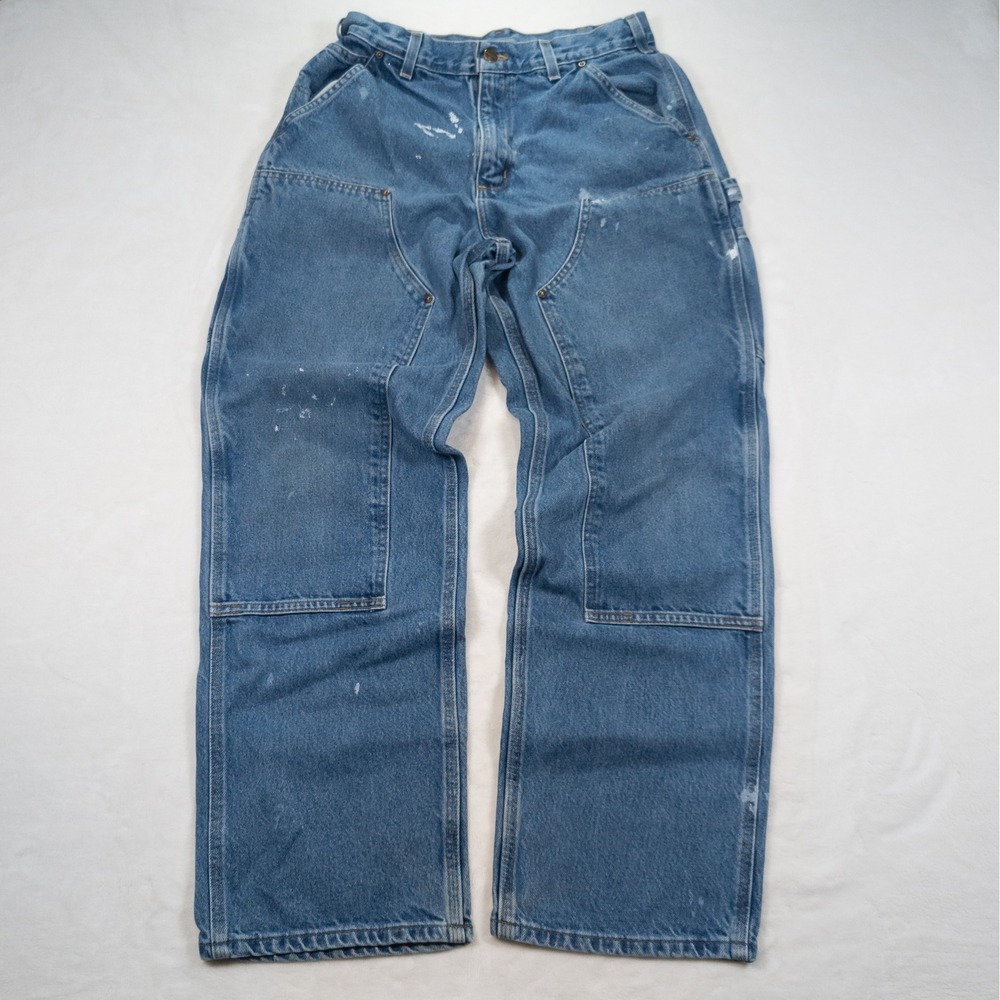 Carhartt B73-DST Double Knee Jeans Men 32x32 Blue Carpenter Workwear Gorpcore